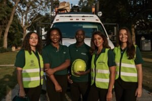 Meta Tree Service team standing with their branded truck